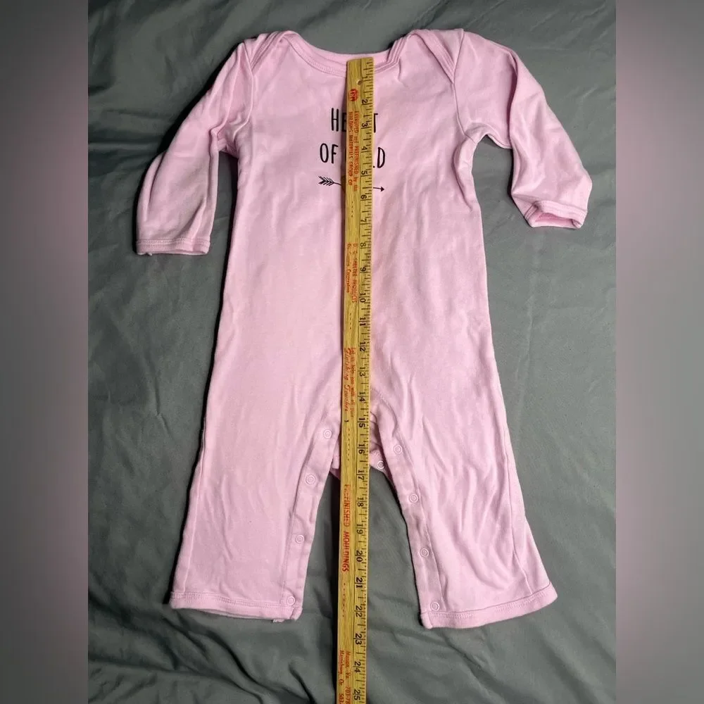 Baby Girl Heart Print Onesies Set